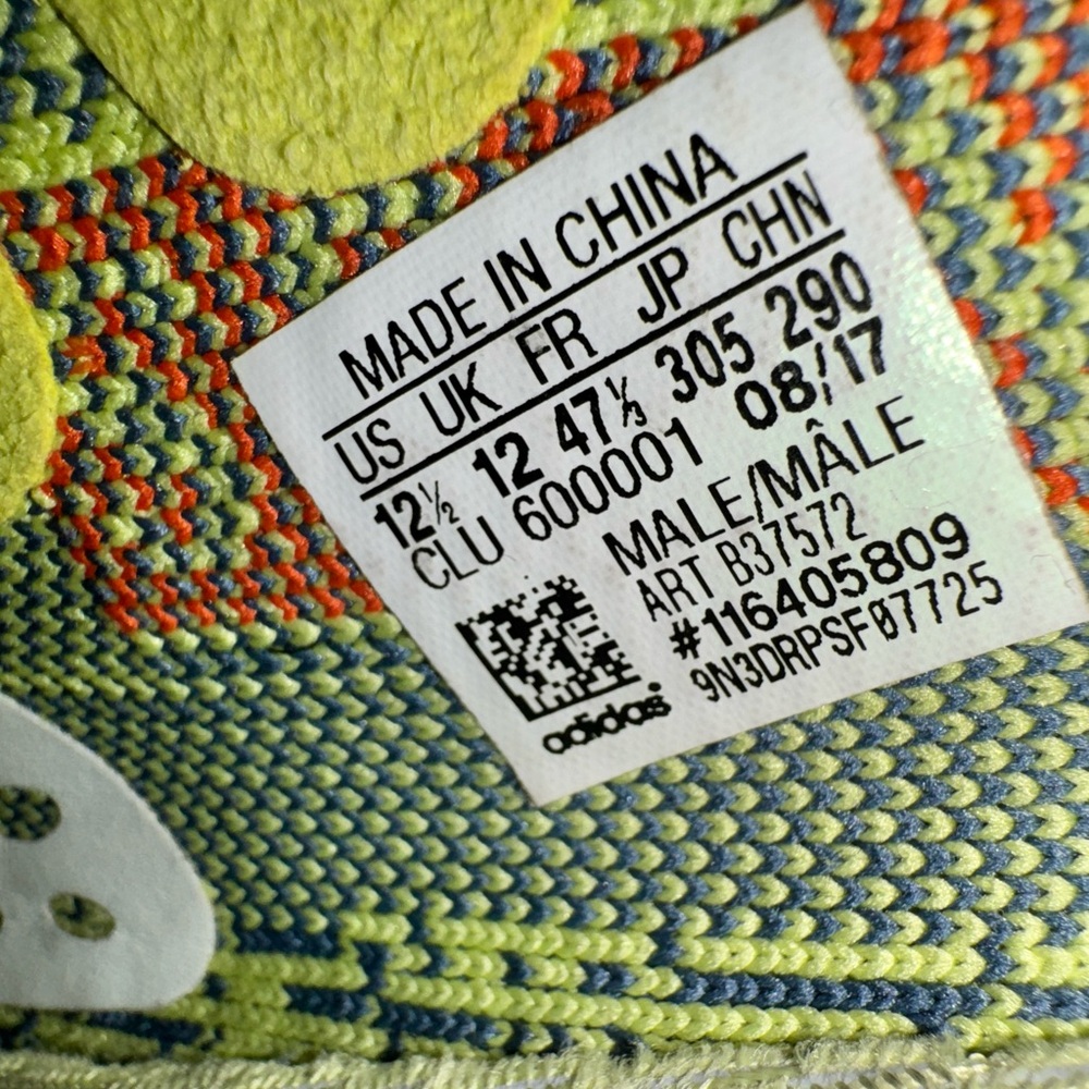 Yeezy Boost 350 V2 Mens Semi Frozen Yellow with Orange SPLY-350 - Picture 9 of 9